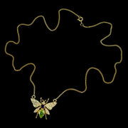 Edwardian Suffragette Style Bee Necklace Peridot Opal Amethyst