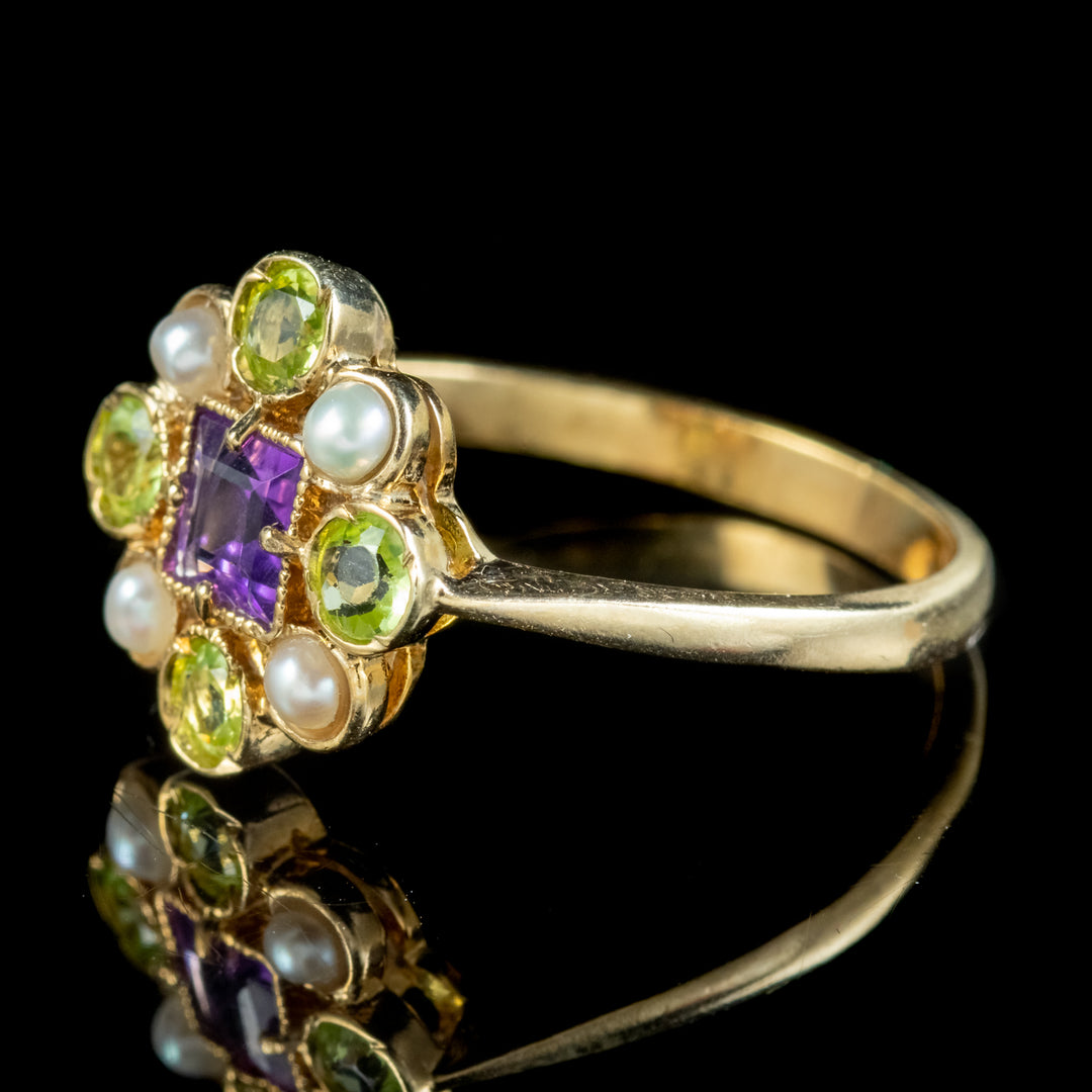 Vintage Seta Amethyst & good Peridot cluster