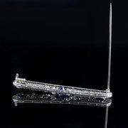 Edwardian French Sapphire Diamond Brooch Platinum J.Chaumet