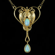 Edwardian Opal Gold Necklace 18Ct Gold On Silver