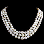 Art Deco Pearl Necklace Diamond Citrine Amethyst Platinum Clasp Circa 1920