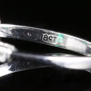 Emerald Diamond Engagement Ring 18Ct White Gold
