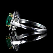 Emerald Diamond Ring 18Ct White Gold Ring