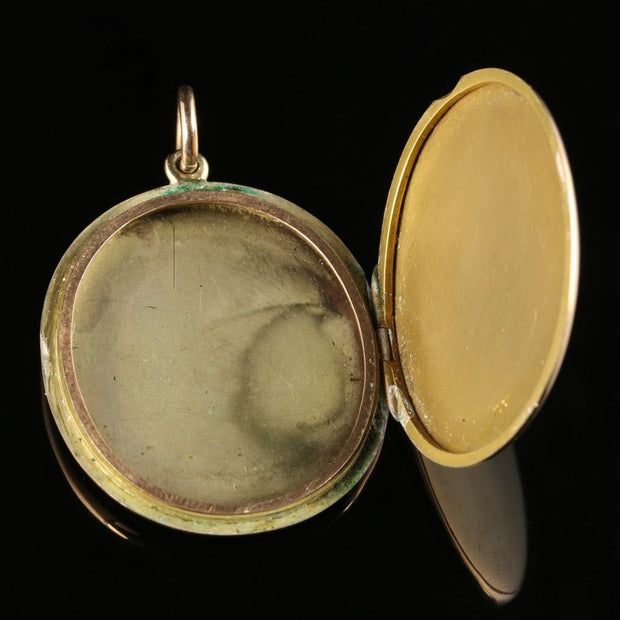 Enamel Gold Locket Collectable The Four Vices Cards Gambling Women Sport