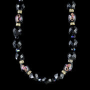 French Jet Necklace Venetian Glass