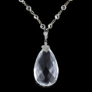 French Pendant Necklace Rock Crystal Sautoir Chain Circa 1930