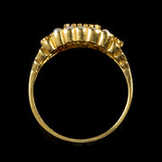 Garnet Pearl Ring 18Ct Gold Silver