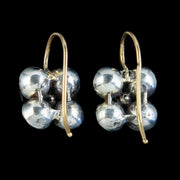 Georgian Flat Cut Garnet Diamond Earrings Silver Gold