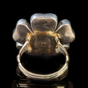 Georgian Old Cut Paste Flower Ring 18Ct Gold Silver