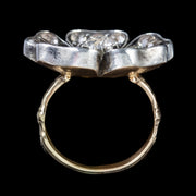 Georgian Old Cut Paste Flower Ring 18Ct Gold Silver