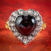 Garnet Diamond Heart Ring Silver 18ct Gold 4ct Garnet 1ct Of Diamond 