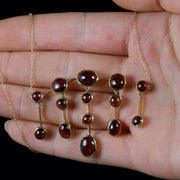 Garnet Cascading Necklace 18Ct Gold Necklace