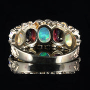 Garnet Opal 5 Stone Ring 9Ct Gold