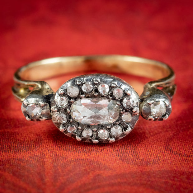 Georgian Style Diamond Cluster Ring 0.80ct Of Diamond