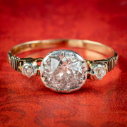 Georgian Style Diamond Trilogy Ring 1.70ct Solitaire