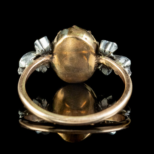 Georgian Style Garnet Diamond Ring 3ct Garnet 