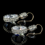 Georgian Style Paste Drop Earrings Silver