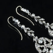Georgian Long Paste Silver Earrings