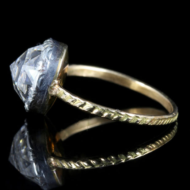 Georgian Paste Ring Briolette Cut 18Ct Gold And Silver
