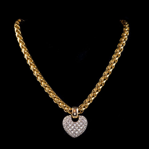 Victorian Style Heart Pendant Palma Chain Necklace front3