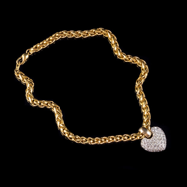 Victorian Style Heart Pendant Palma Chain Necklace