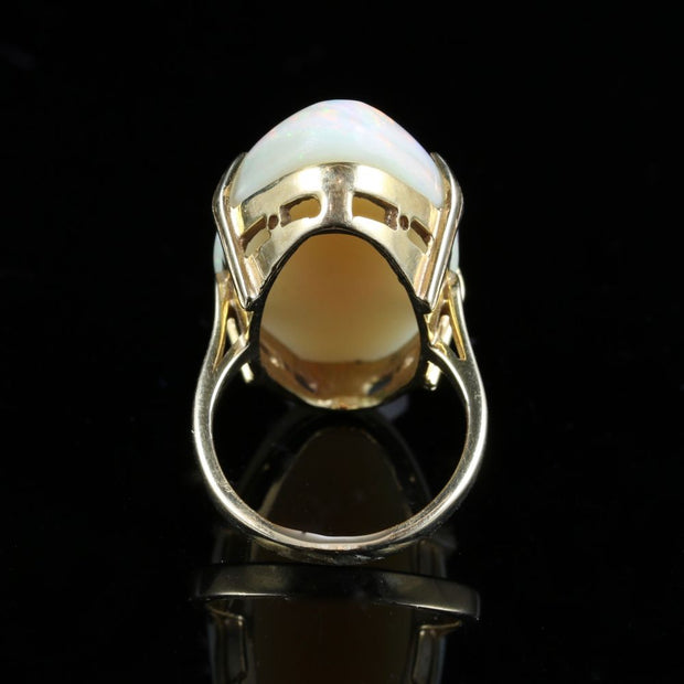 Victorian Magnificent Large 20Ct Natural Opal Gold Ring