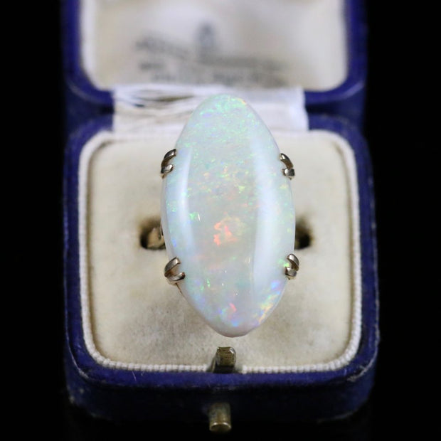 Victorian Magnificent Large 20Ct Natural Opal Gold Ring