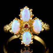 Vintage Coral Diamond Ring 9Ct Gold