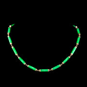 Art Deco Style Jade Collar Necklace 9ct Gold