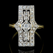 Art Deco Style CZ Cluster Ring Silver 9ct Gold