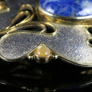 Lapis Lazuli Moonstone Opal Large Brooch Silver