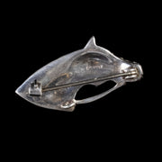 Victorian Style Marcasite Horse Head Brooch Silver
