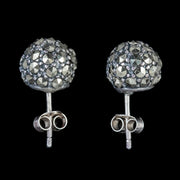 Marcasite Stud Earrings Sterling Silver