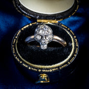 Memento Mori Diamond Skull Ring Silver 18Ct Gold 0.75Ct Of Diamond
