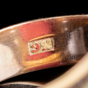 Victorian Style Memento Mori Enamel Skeleton Ring Antique Mount 9Ct Gold