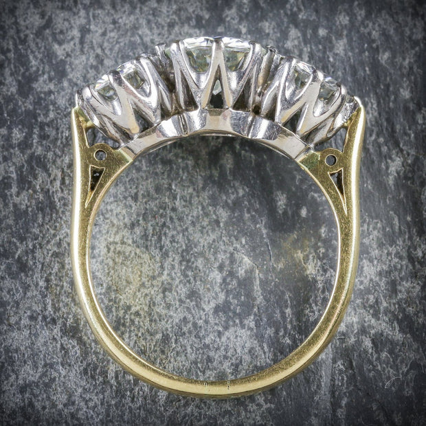 Moissanite Diamond Trilogy 18Ct Gold Ring
