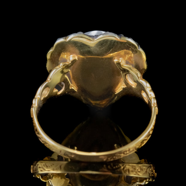 Moonstone Diamond Heart Ring 3.5Ct Moonstone 1Ct Diamond 18Ct Gold