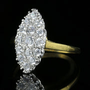 Marquise Paste Ring 18Ct Gold On Silver