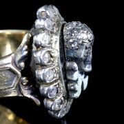Memento Mori Diamond Skull Cross Bone Diamond Ring 18Ct Gold