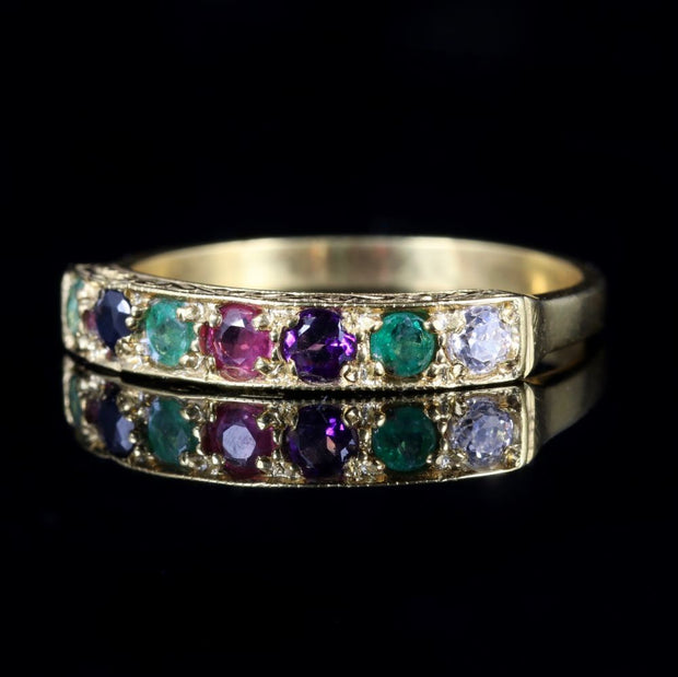 Victorian Style Gemstone Dearest Acronym Ring