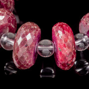 Victorian Style Raw Natural Ruby Rock Crystal Necklace