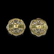 Old Cut Diamond Cluster Earrings 18Ct Gold 1.25Ct Of Diamond