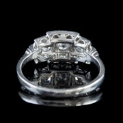 Old Cut Diamond Cluster Ring Platinum 1Ct Of Diamond