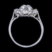 Old Cut Diamond Cluster Ring Platinum 3.40Ct Of Diamond