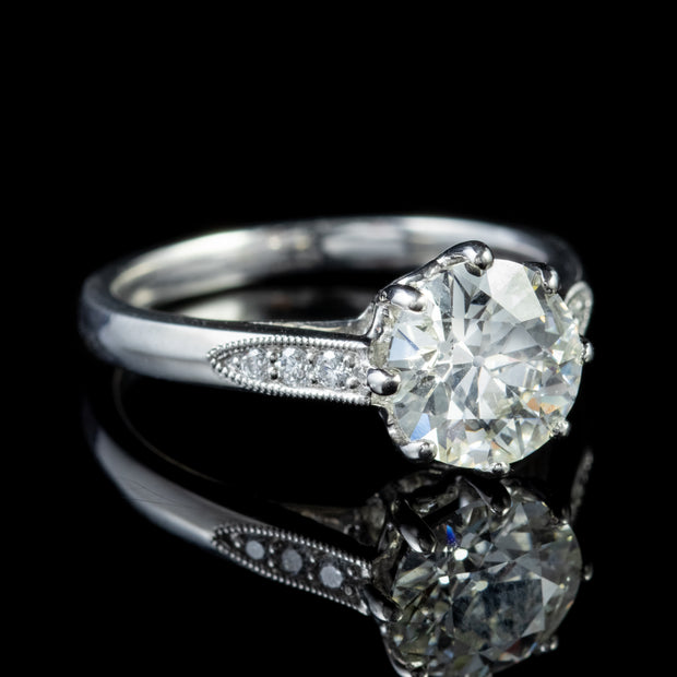 Edwardian Style Diamond Solitaire Ring 1.78ct Diamond With Cert