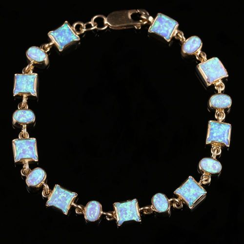 OPAL BRACELET 9CT YELLOW GOLD 10CT OF OPAL front