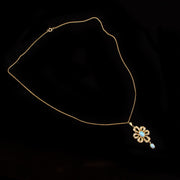 Edwardian Style Opal Pendant Necklace Silver 18ct Gold Gilt
