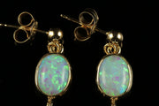 Opal Amethyst Gold Earrings