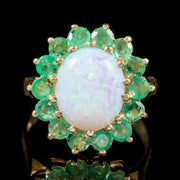 Opal Chrysoprase Cluster Ring 9Ct Gold On Silver
