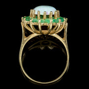 Opal Chrysoprase Cluster Ring 9Ct Gold On Silver